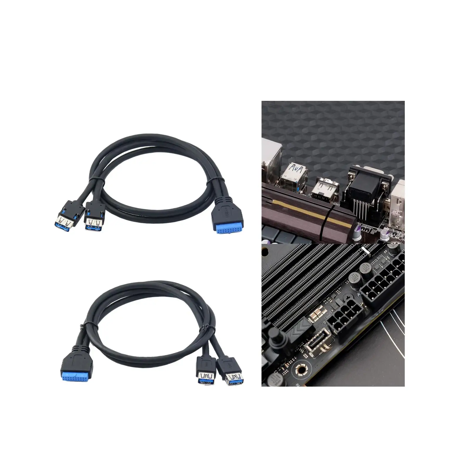 20 Pin USB 3.0 to 2 Ports Cable Internal Simple Computer Networking Switches