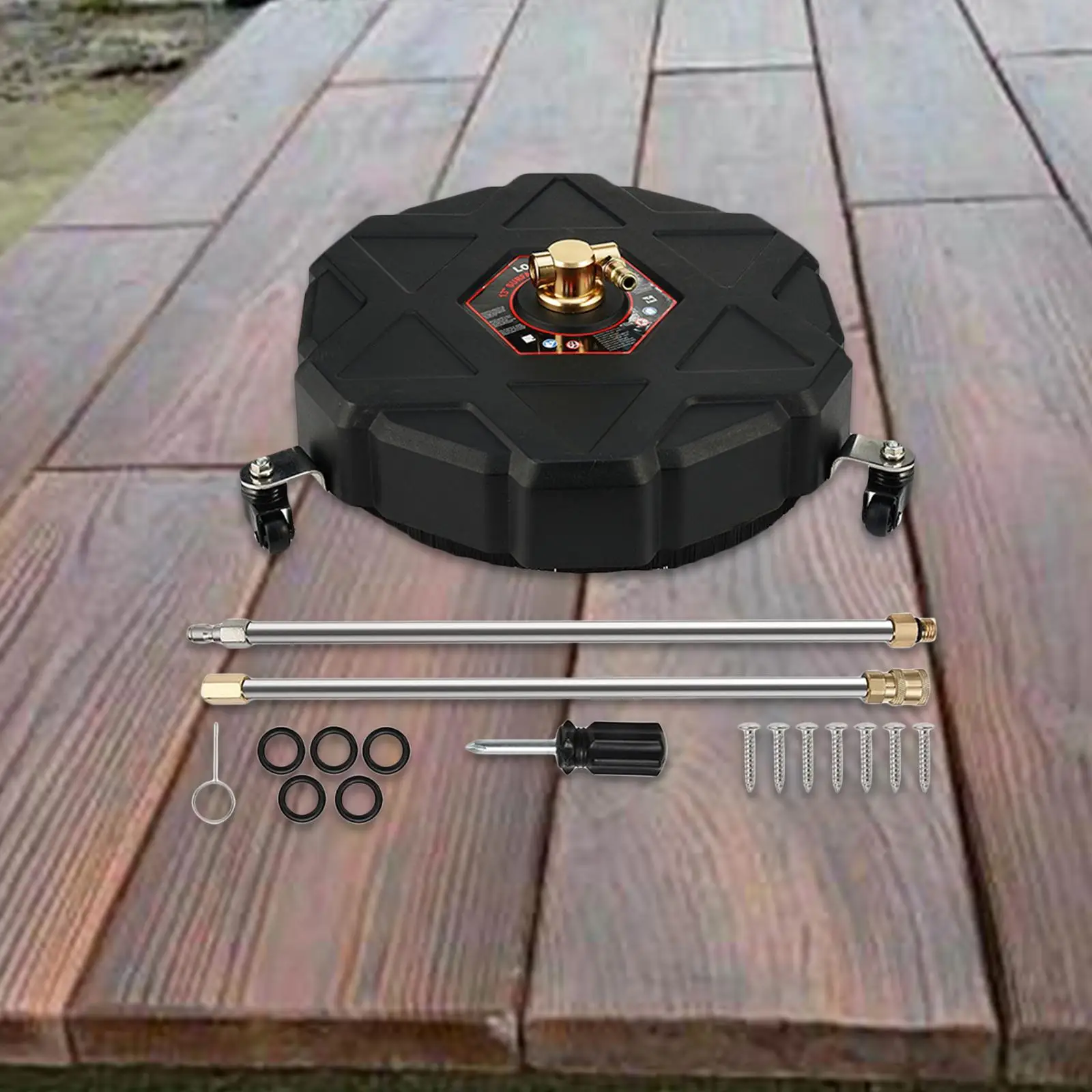 13inch Rotary Surface Cleaner 2500 PSI Max Pressure with Wheels Replaceable Stainless Steel Surface Cleaner for Patio Driveway