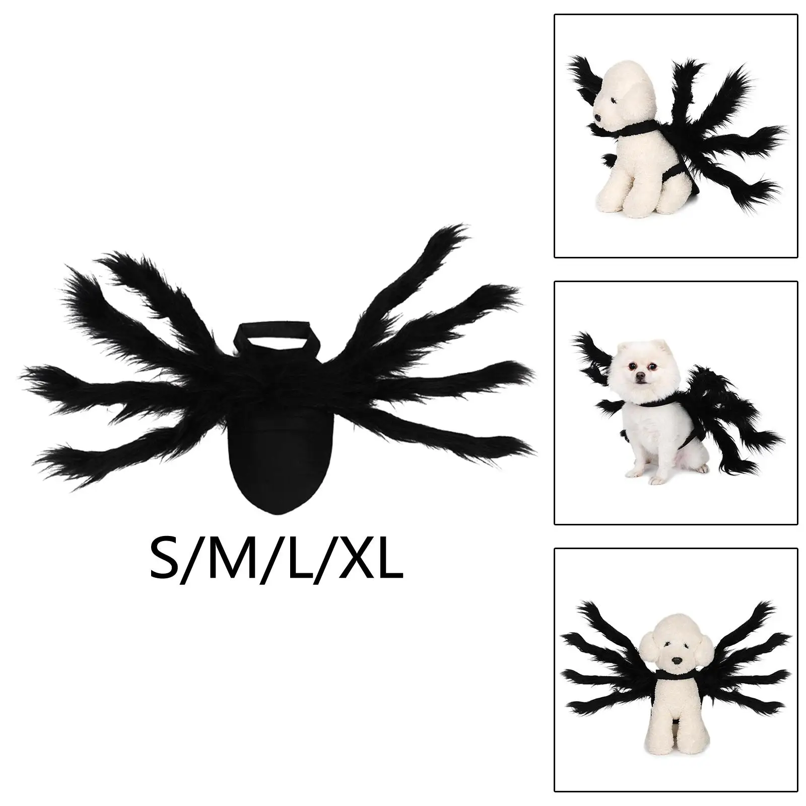 Spider Dog Costume Funny Black Decoration Spider Wing Dress up Accessories Pet Costume for Festival Holiday Halloween Party Dogs