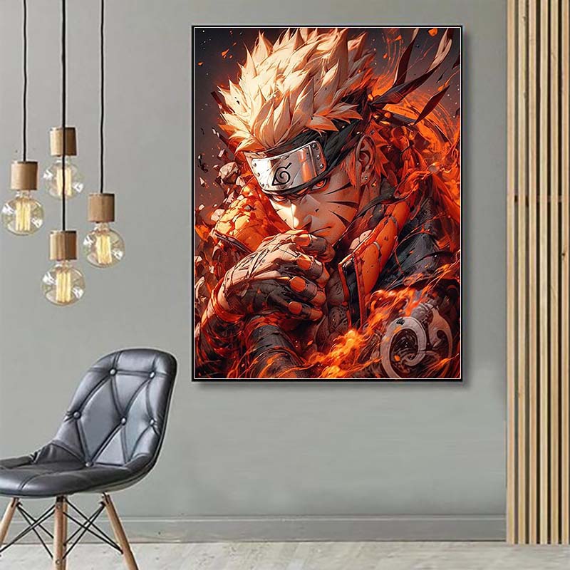 Description Picture 2 of itemZipper Bag 5D DIY Japanese Anime Diamond Painting Kit Vortex Naruto Sticker Diamond Embroidery Colorful Art Children's Gift