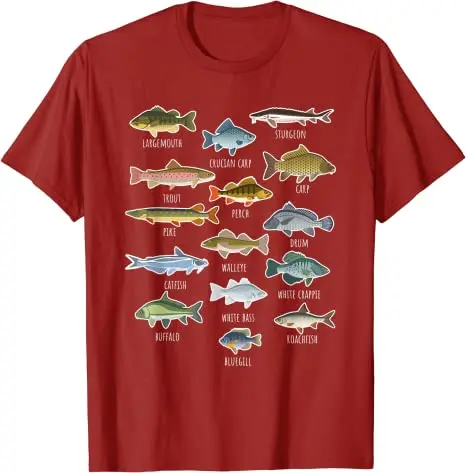 Fish Species Biology Types Of Freshwater Fish Fishing Long Sleeve T-Shirt