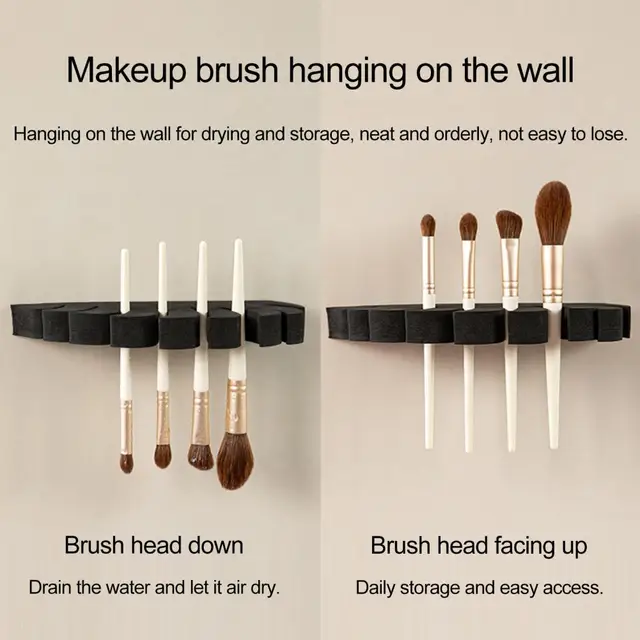 Wall-mounted Brush Drying Rack Elegant Leaf-shaped Makeup Brush Drying Rack  Wall-mounted Stand for Efficient Cosmetic Brush