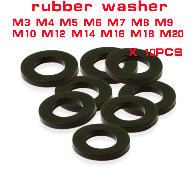 Description Picture 3 of item10pcs m3 m4 m5 m6 m8 m10 m12 m14 m16 m18 m20 Flat rubber Gasket NBR Rubber Oil Seal Washers Black