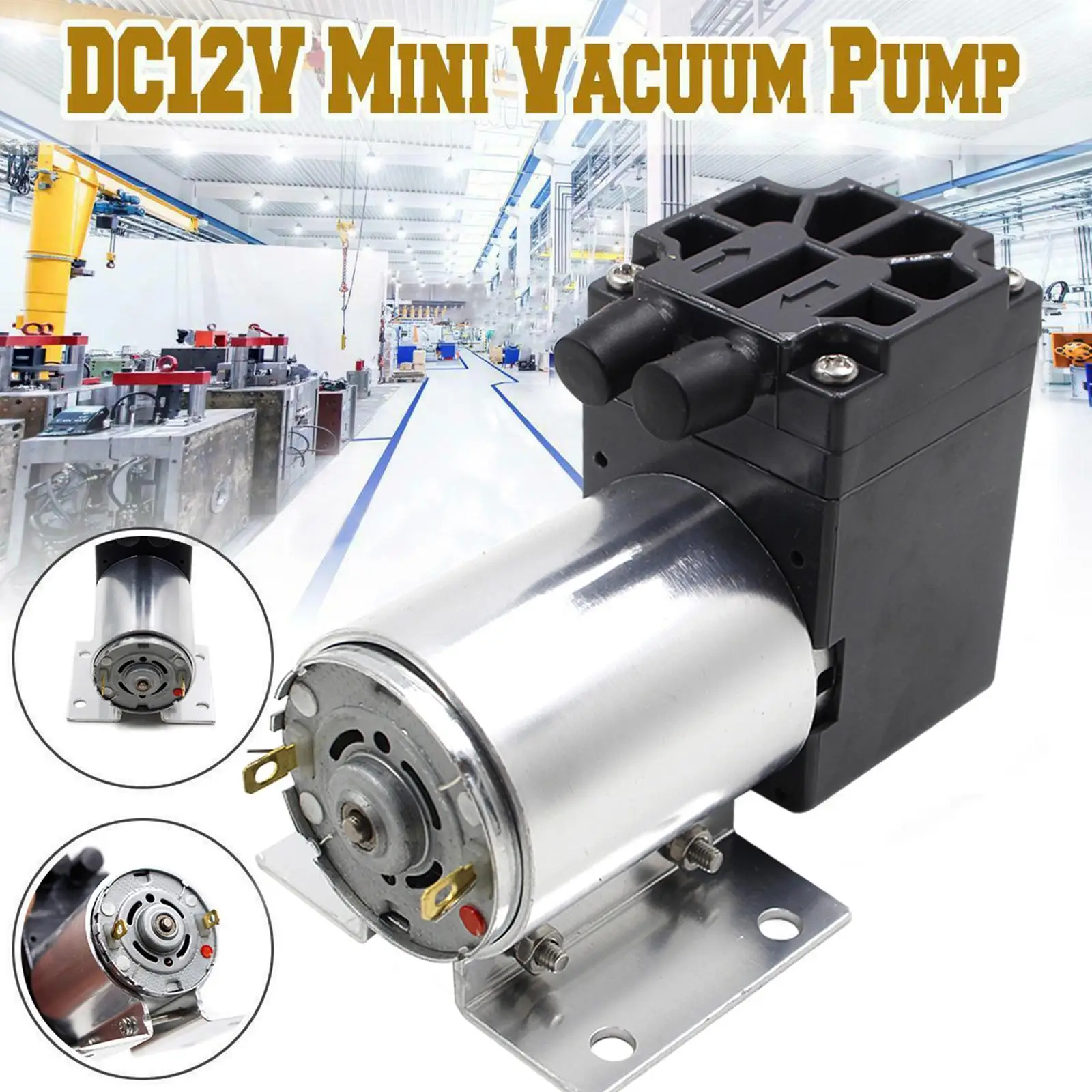 65-120Kpa DC12V 6W Micro Vacuum Pump Negative Pressure Suction Pump with Stand analysis Sampling Fuel Pumps