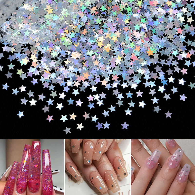 Best of Holographic Laser Stars Shape Nail Glitter Sequins Gold Silver Five-pointed Star Nail Art Accessories Hermosos Manicure Material Reviews & Tips