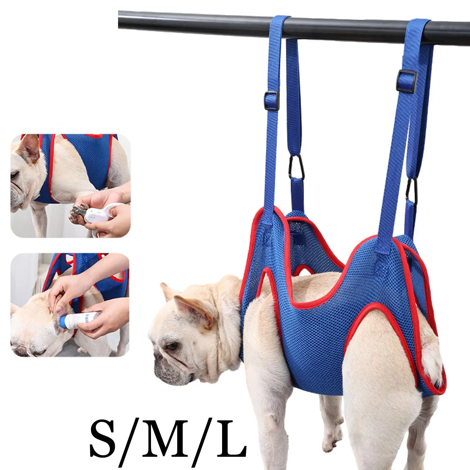Portable Dogs Hanging Holder Hanger with 2 Hooks Dogs Grooming Sling for Bathing Nail Trimming Grooming Washing Claw Care