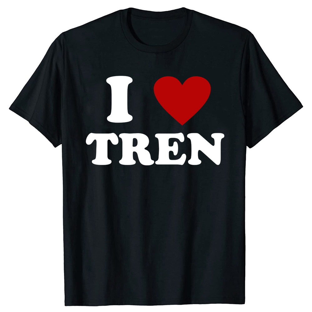 Lustiges Workout-Zitat „I Love Tren I Heart Tren“ Bodybuilder-T-Shirt, Grafik-T-Shirt, kurzärmelig, Geschenke für beste Freunde – Detail 2
