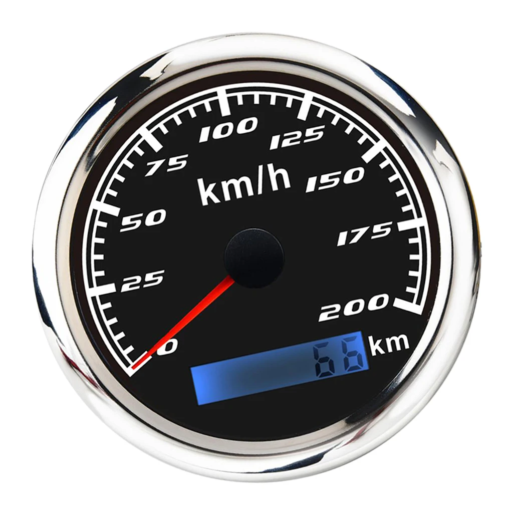 Waterproof GPS Speedometer  200 MPH 316 Stainless  Bezel  for Car Motorcycle Boat with LED Backlight 3/8``