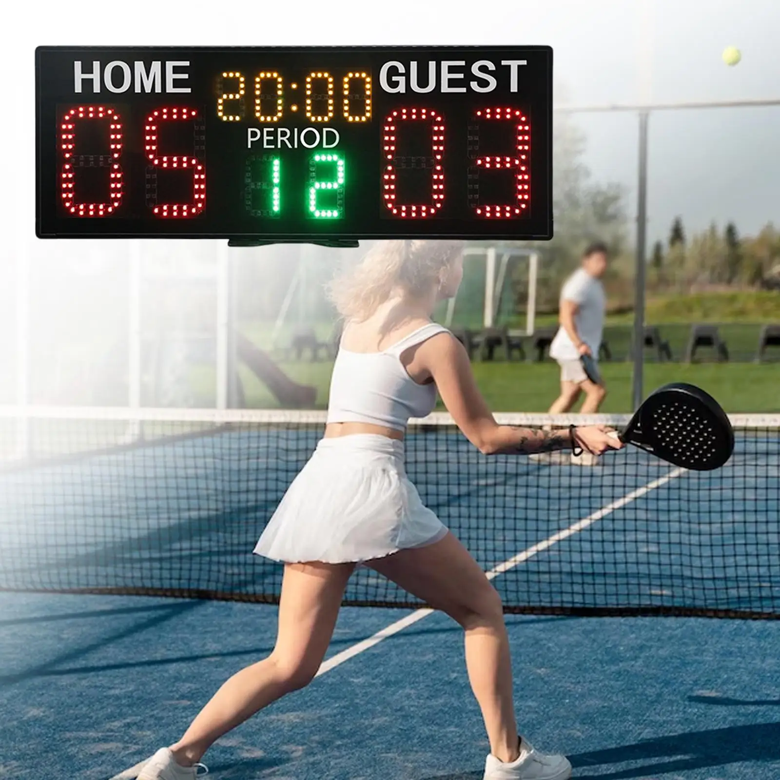 Tennis Score Keeper Countdown Timer & Score Tabletop Electronic Scoreboard for Football Volleyball Softball Soccer Basketball