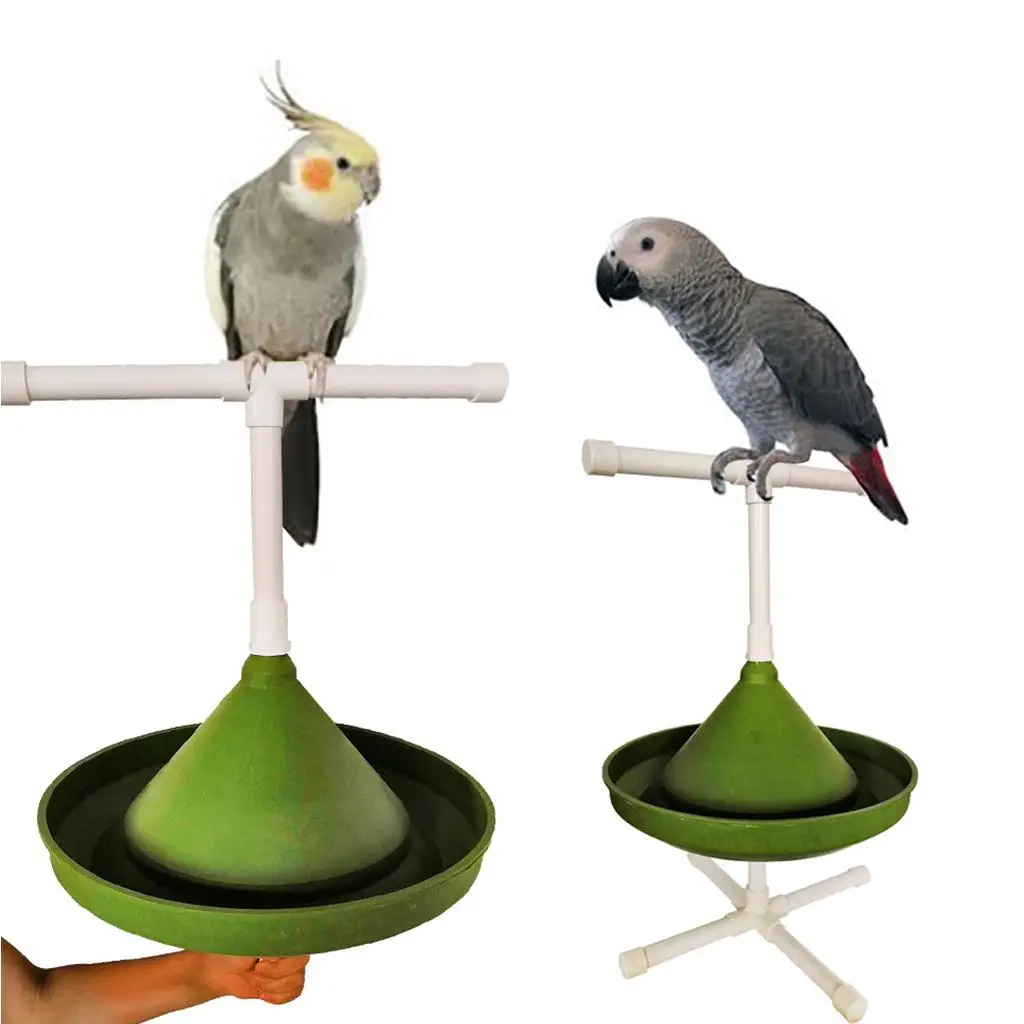 Parrot Feeder Bowl Water DinkerPerch  Toy for Parakeet 