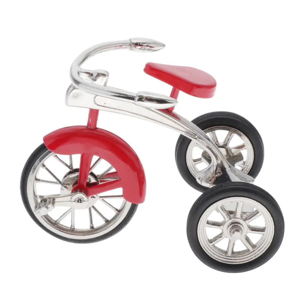 Simulation Alloy Tricycle Model Kids Toy Home/Office/Store/Cafe Decoration