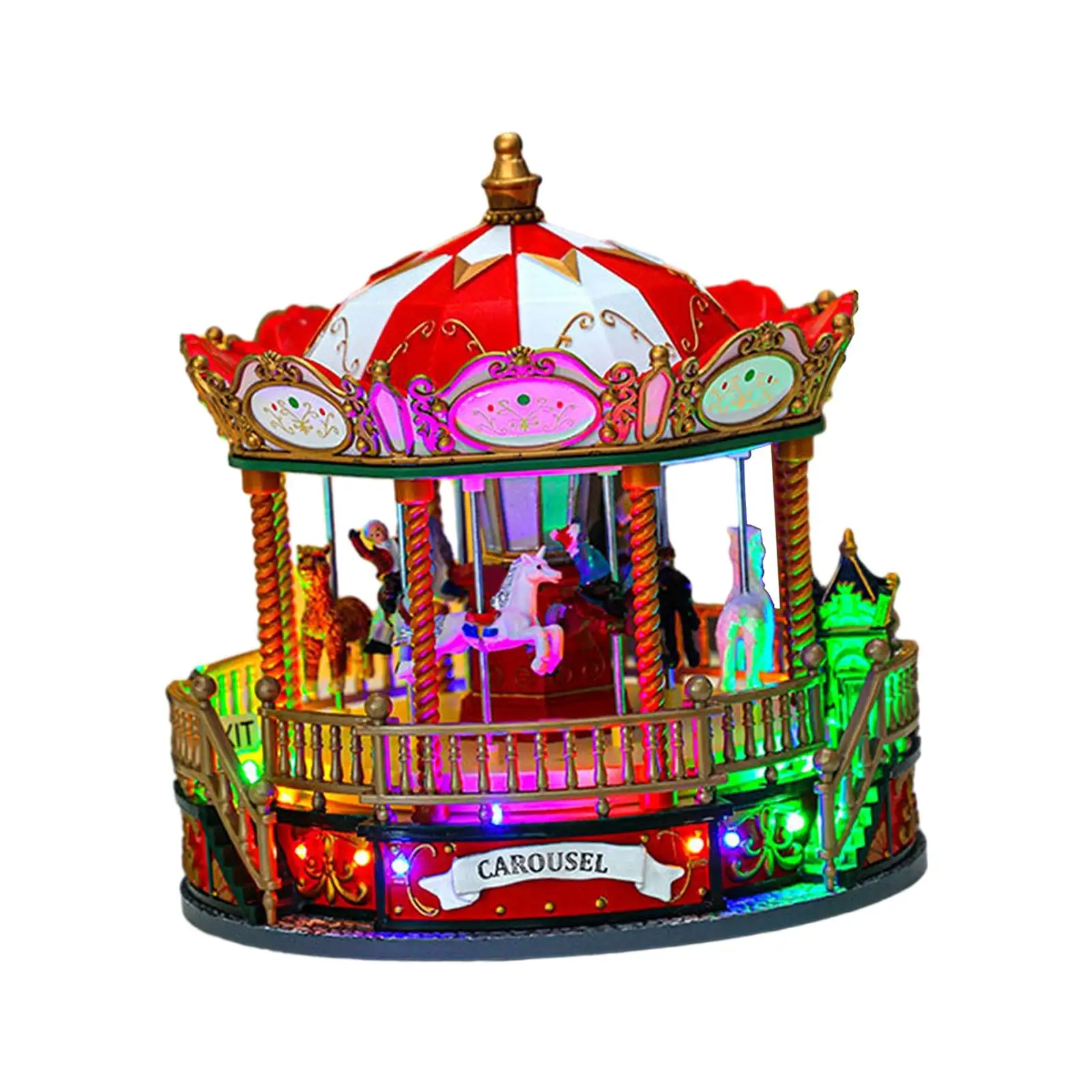 Christmas Carousel Music Box Rotating for Office Living Room Decoration