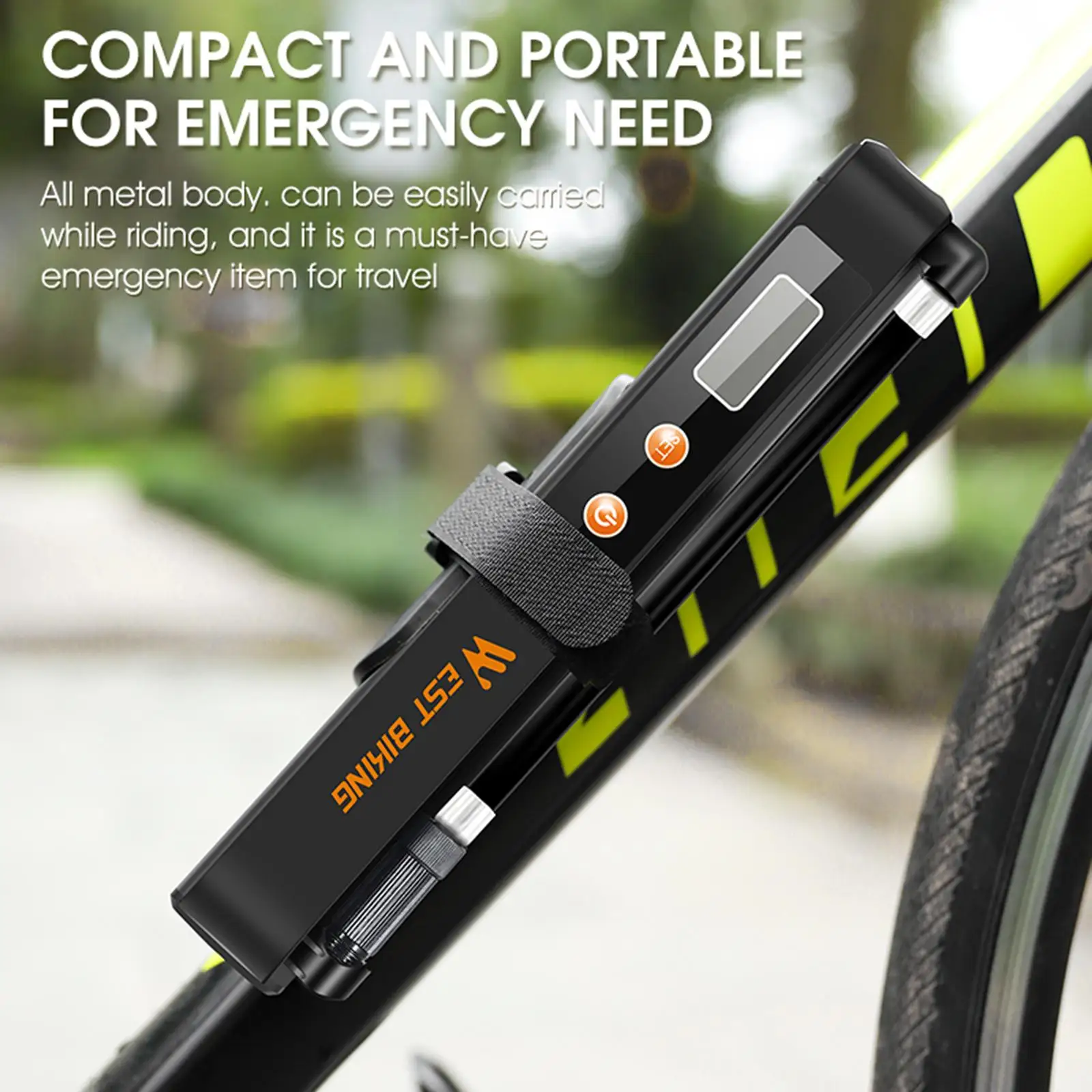 Digital Tyre Inflator Portable 130PSI for Bicycle Vehicle Various Balls Other Inflatables