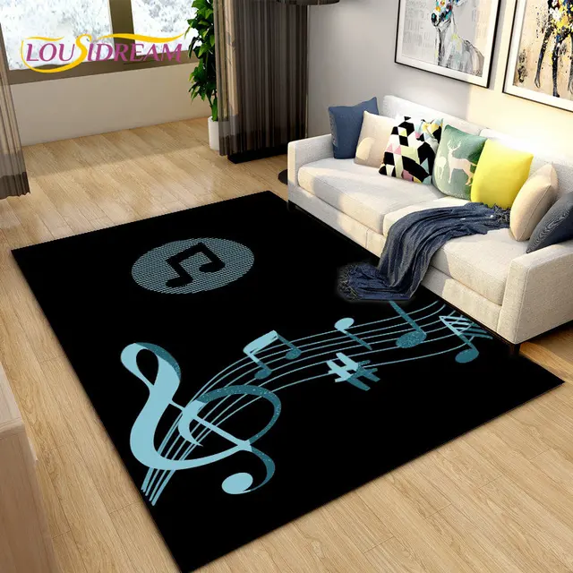 ZUNPNG Tapete de área de notas musicais fogo e água 1,5 m x 1,8 m, tapetes  modernos para sala de jantar dormitório quarto banheiro decoração de casa