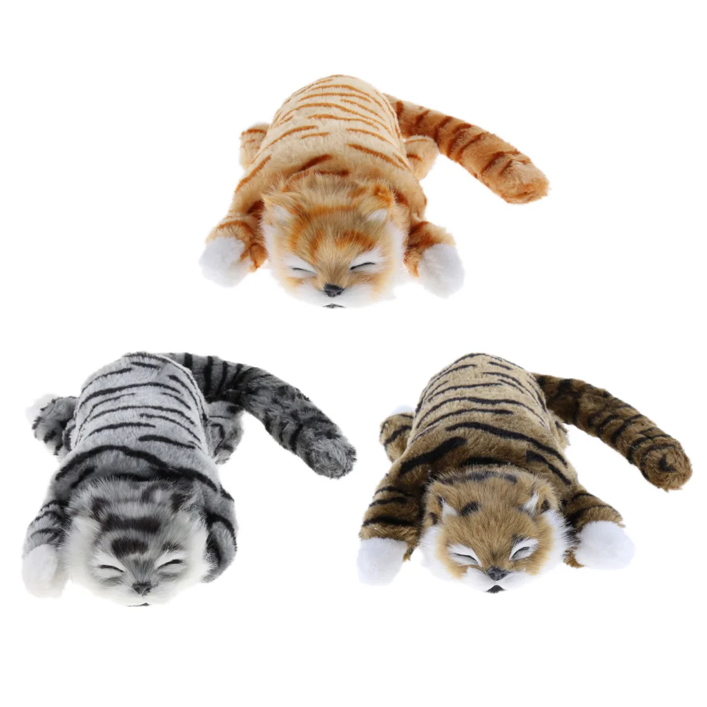 Electric Rolling & Laughing Wagging Tail Cat Animal  Toy Figure  Decor