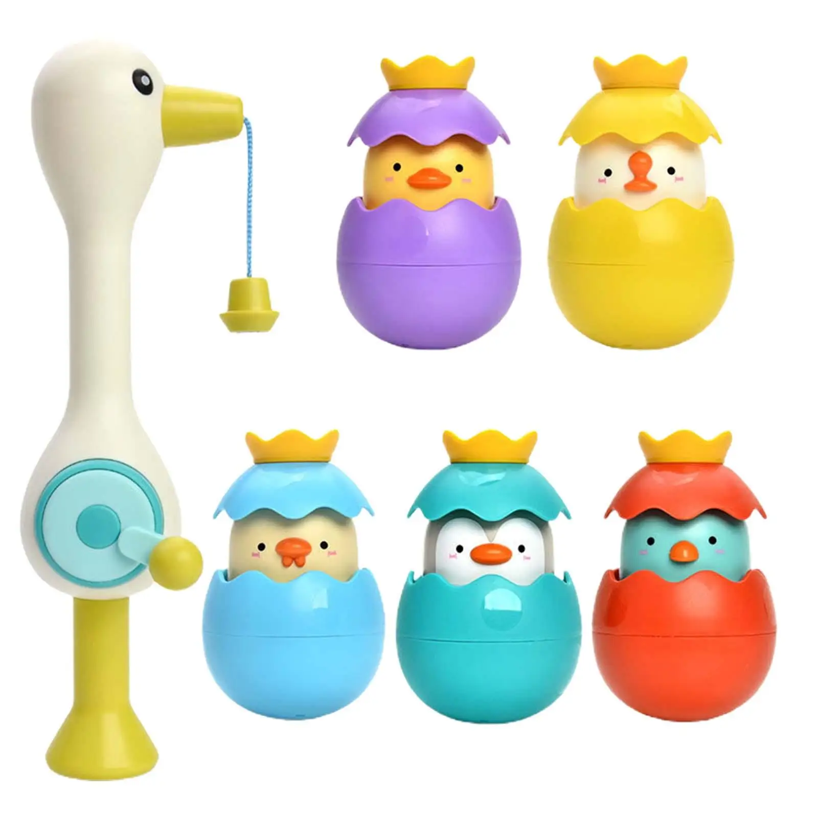 6Pcs Magnetic Fishing Game Wind up Bath Swimming Toys Bathtub Water Toys for Newborn Preschool Education Teaching