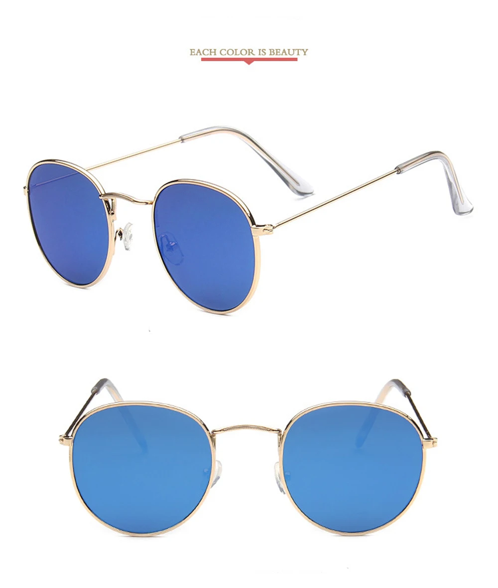 Vintage verspiegelte Sonnenbrille Herren und Damen Retro Sonnenbrille mit Metallrahmen Outdoor-Mode Brillen – Detail 10