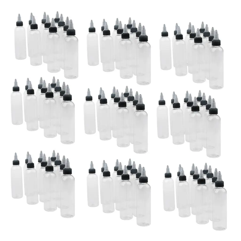90 PCS 4oz Nozzle Design Travel Bottles with Twist Cap for Toiletry Liquid Glue 120ml