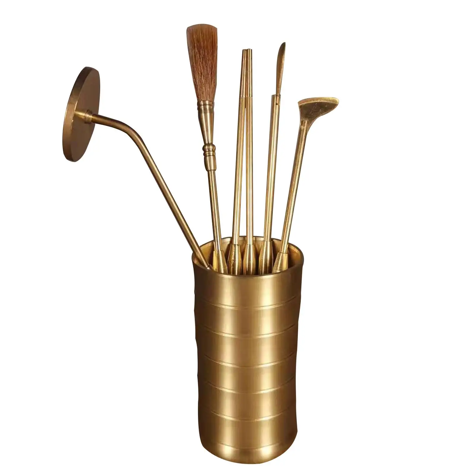 Copper Incense Making Kit Censer Tool Set Long Handle Incense Brush Incense Spoon Fragrance for Meditation Bedroom Decoration