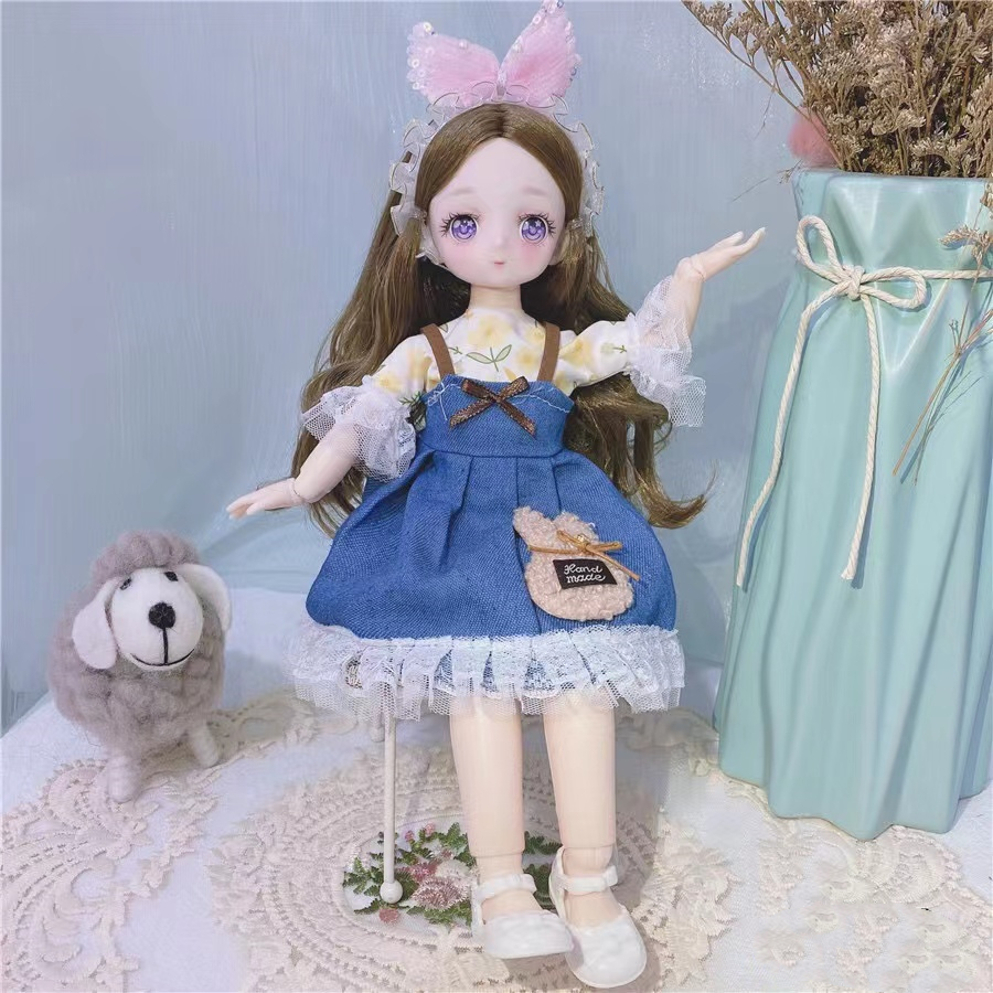 1/6 Kawaii Doll 30cm Cute Blyth Doll Joint Body Fashion BJD Dolls Toys with Dress Shoes Wig Make Up Gifts for Girl pullip