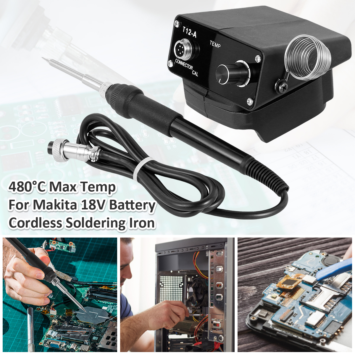 Title 2, 500W 480°C Portable Cordless Electric Soldering...