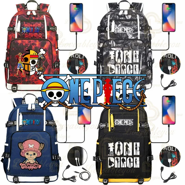 Anime OP Chopper Backpack Shoulders Bag Tony Tony Chopper PU Leather School  Bag Girls Boys Holiday Gift