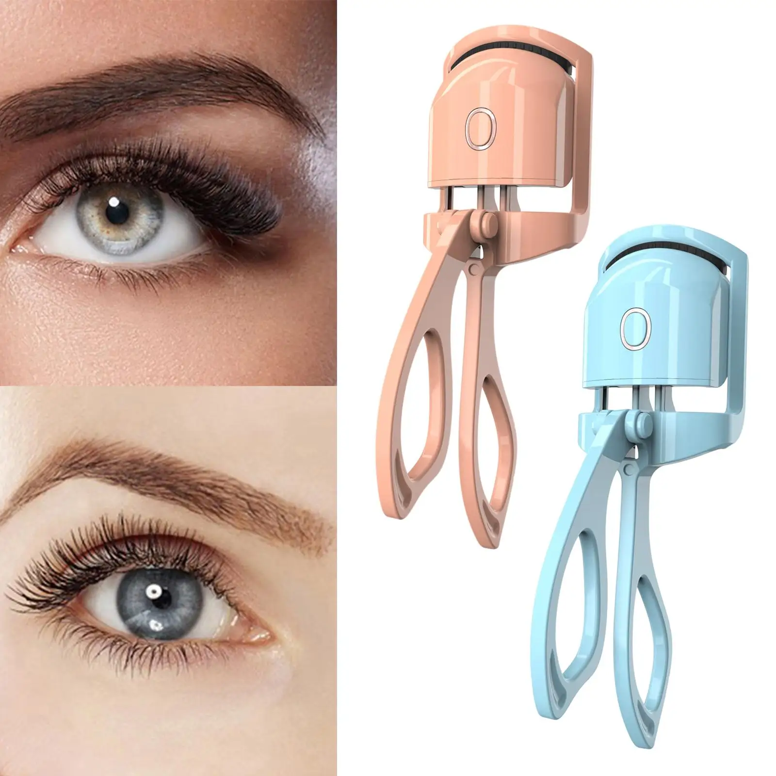 Electric Heated Eyelash Curler Rechargeable SilicCurling Pad for Makeup