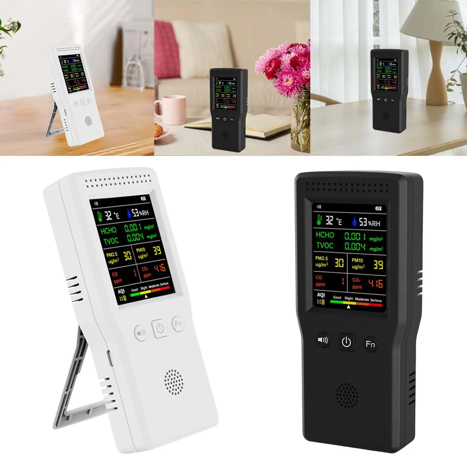 Air Quality Tester LCD Display Digital Color Display for Office Bedroom Home