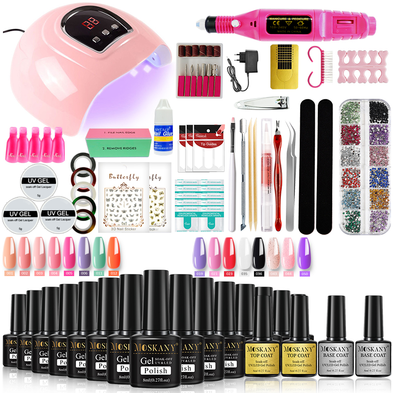 Best of MOSKANY Professional Nail Set Nail Gel Kit With 120W / 54W UV Nail Lamp And Nail Drill For All Drying Gel Nail Polish Manicure Set Reviews & Tips