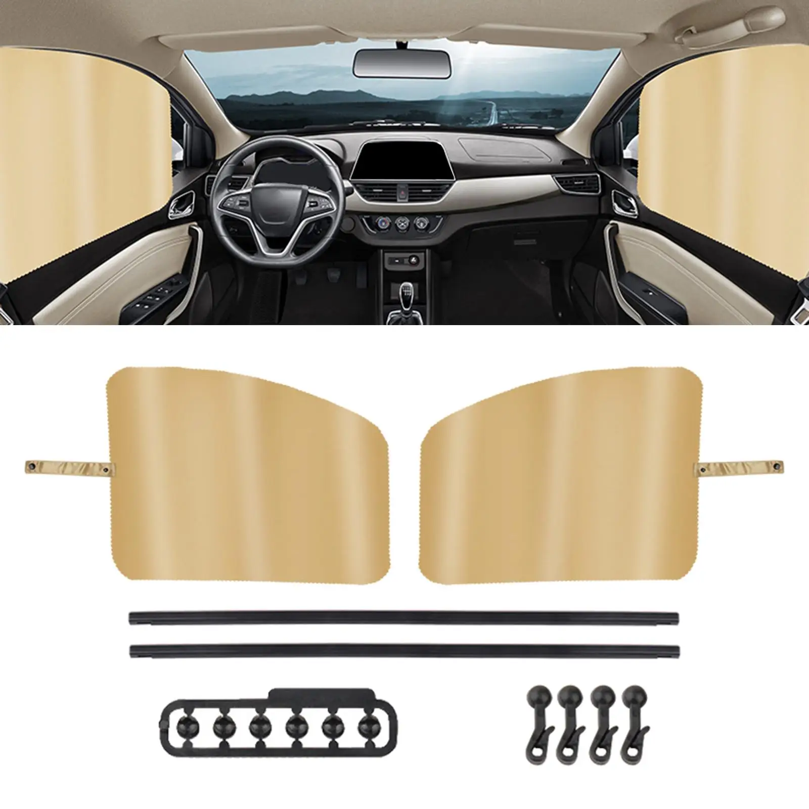 Car Window Side Sunshade Cover Slidable Curtain for Private Talking
