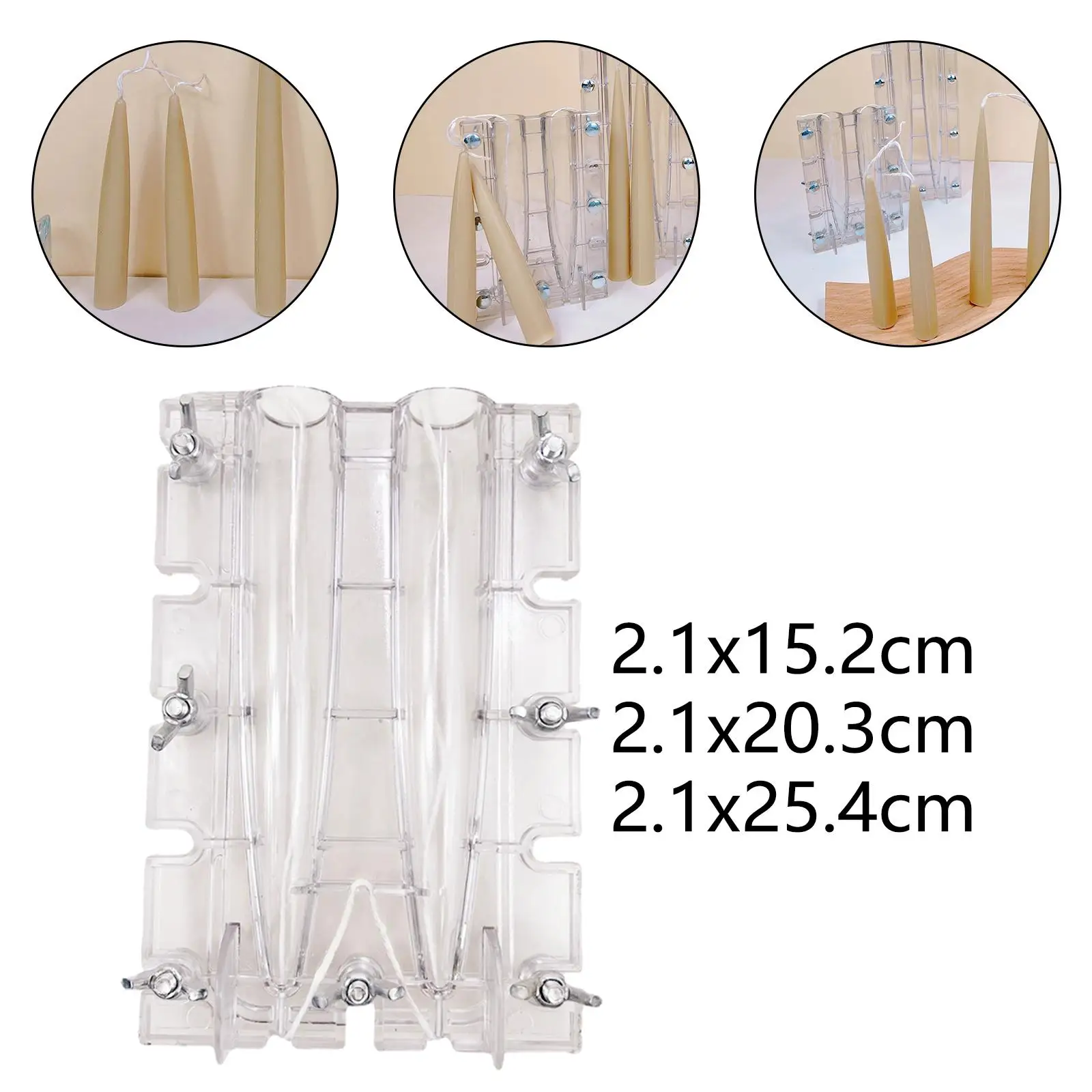 Taper Candle Mold Pillar Candle Molds Transparent for Dinner Wedding Church