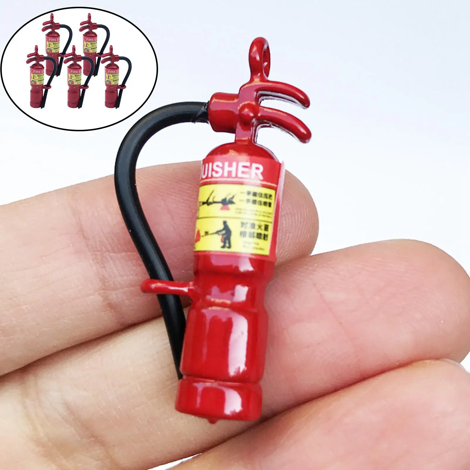 Fake Fire Extinguisher 1/12 Dollhouse Decoration Playset Gifts Garden Ornament Pretend Play Toy for Living Room Girls Kids Baby