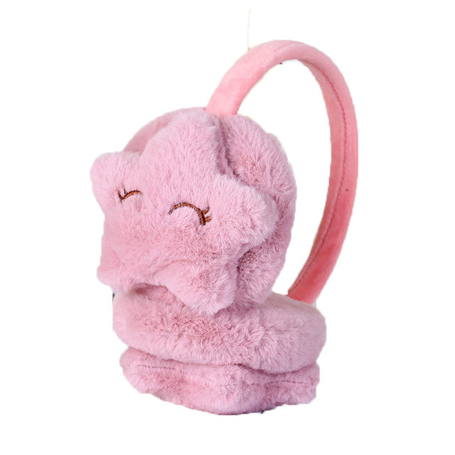 Cache-oreilles Enfants En Fausse Fourrure Douce - Motif étoiles - Chaud Et Anti-vent - Pour Ski, Vélo, Hiver - Diamètre ~11 Cm