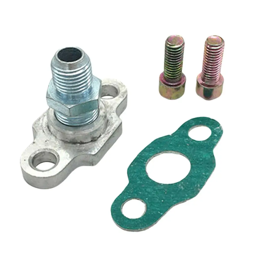 AN8 Aluminum Oil Drain Adapter Flange with Gasket M8 X Bolts Kit