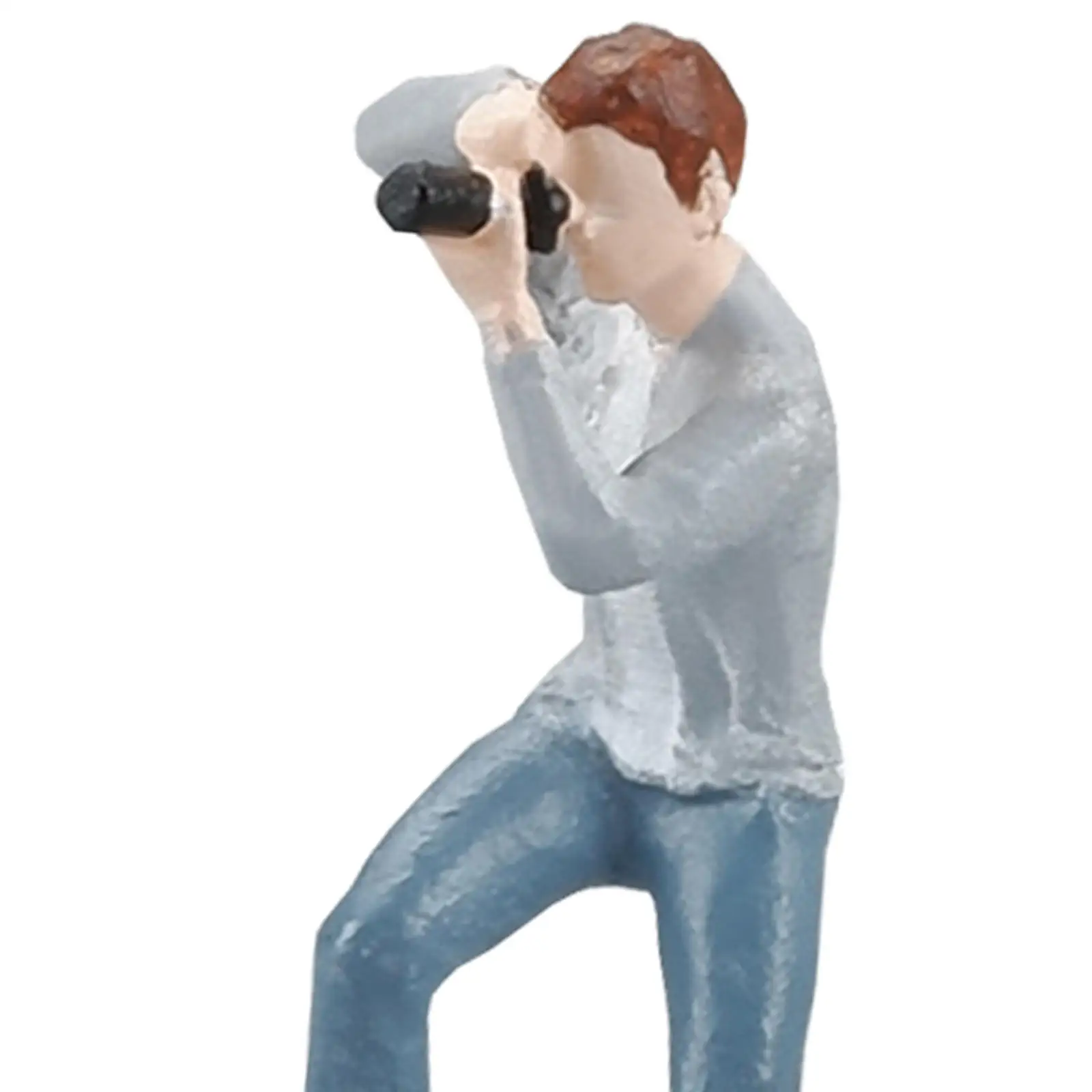 1/64 Scale Miniature Figure Photographer for Street Model Train Photo Props