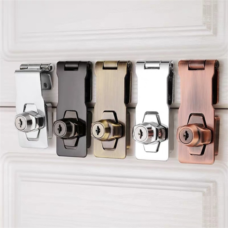 Description Picture 5 of item90 Degrees Rotation Knob Keyed Locking Hasp Double Door Cabinet Lock Twists Knob Keyed Locking Hasp Easy to Install