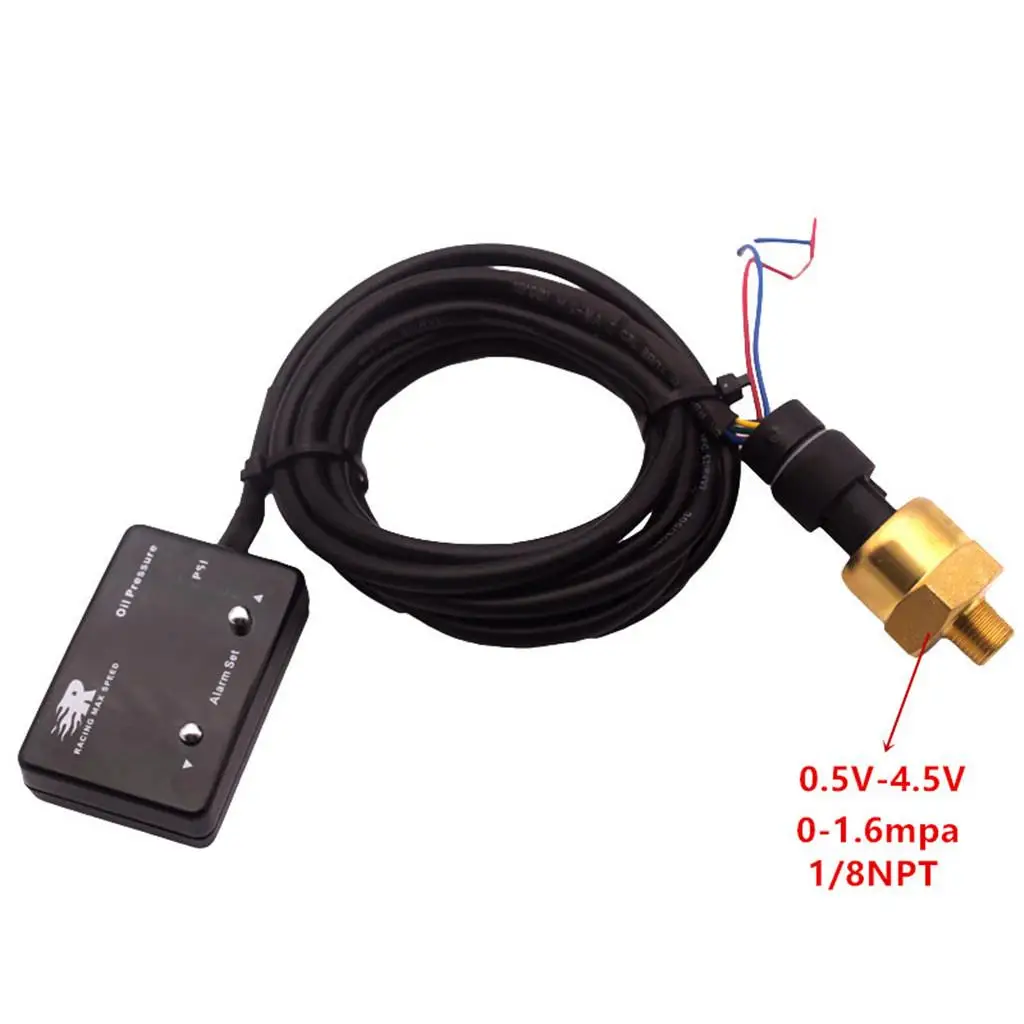 1/8 NPT Sensor Digital Oil Pressure Gauge Red Display Turbo  Gasoline