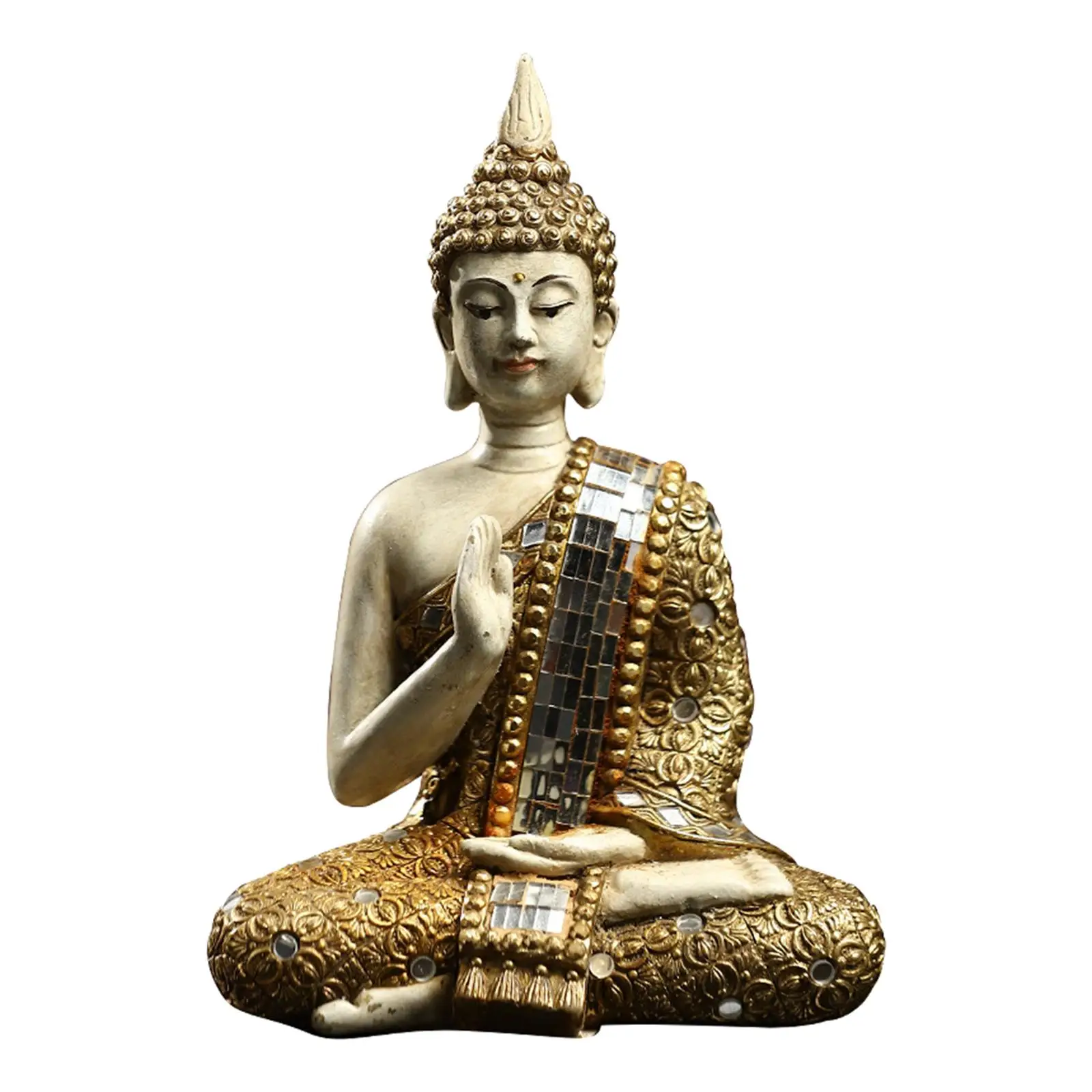 Buddha Statue Resin Figurine Ornament for Desktop Artwork Craft Collectibles