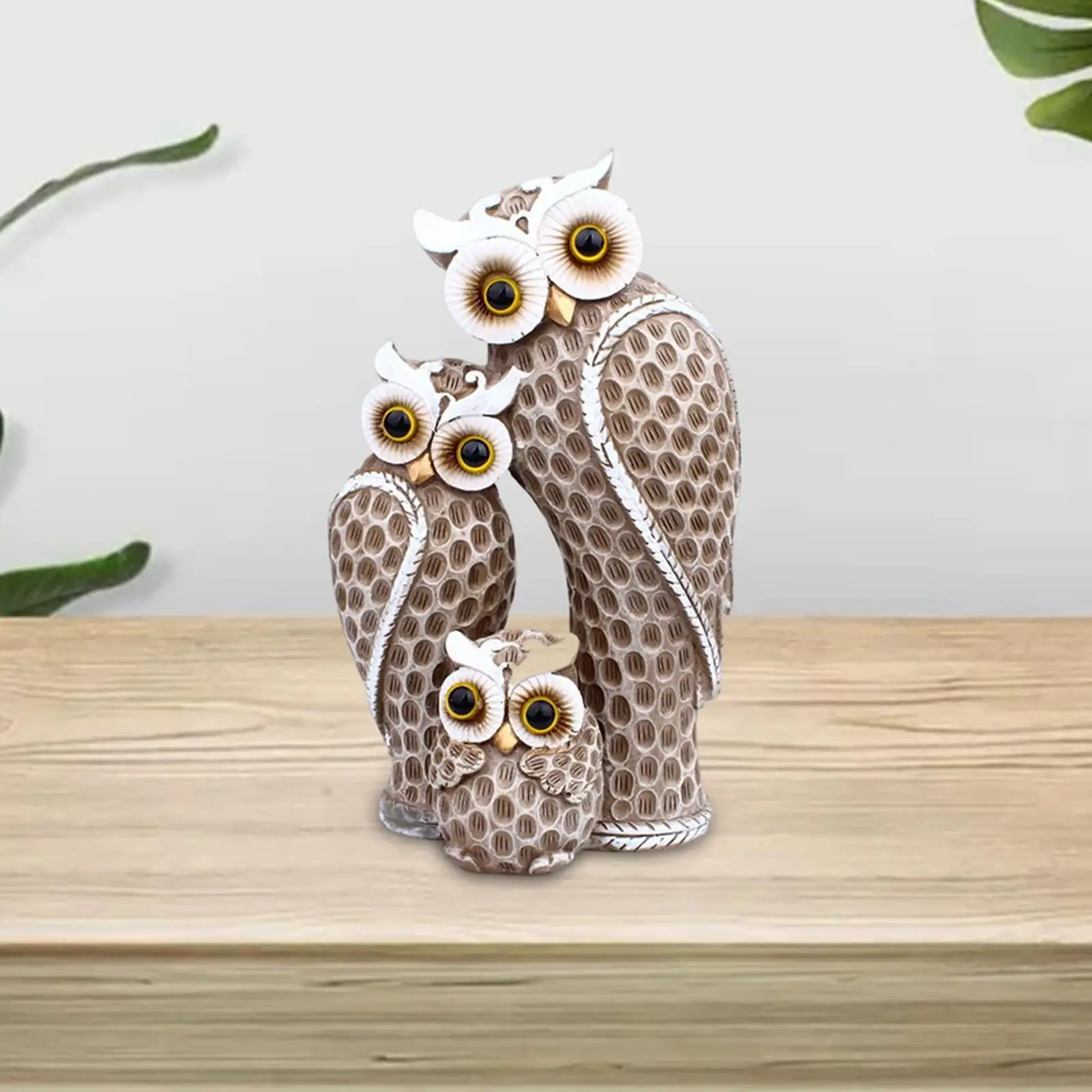 Nordic Desktop Owl Family Statue Decoration for Shelf Living Room Dorm 