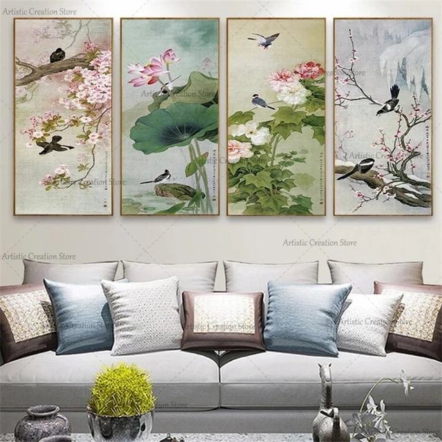 Handpainted Chinese ink painting,Original Chinese wisteria Painting,Living Room Decoration, hotsell Original Chinese painting