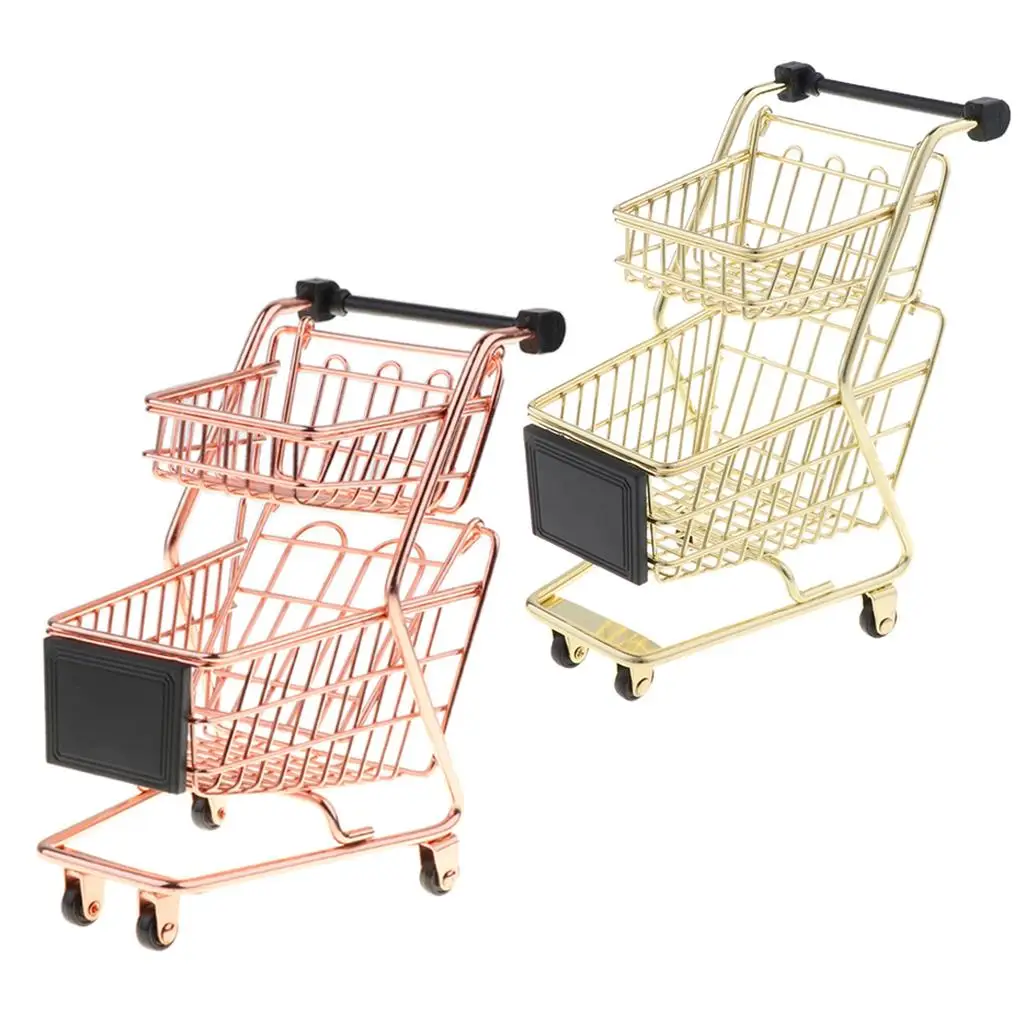 Mini Shopping Cart with Movable Wheels,  Holder Storage Toy, 5.91x3.34x2.76inch