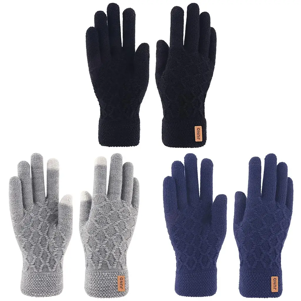 Winter Knitted Gloves Touchscreen Mittens Warm Thick Mitten Glove for Women and Men Outdoor Sports Driving