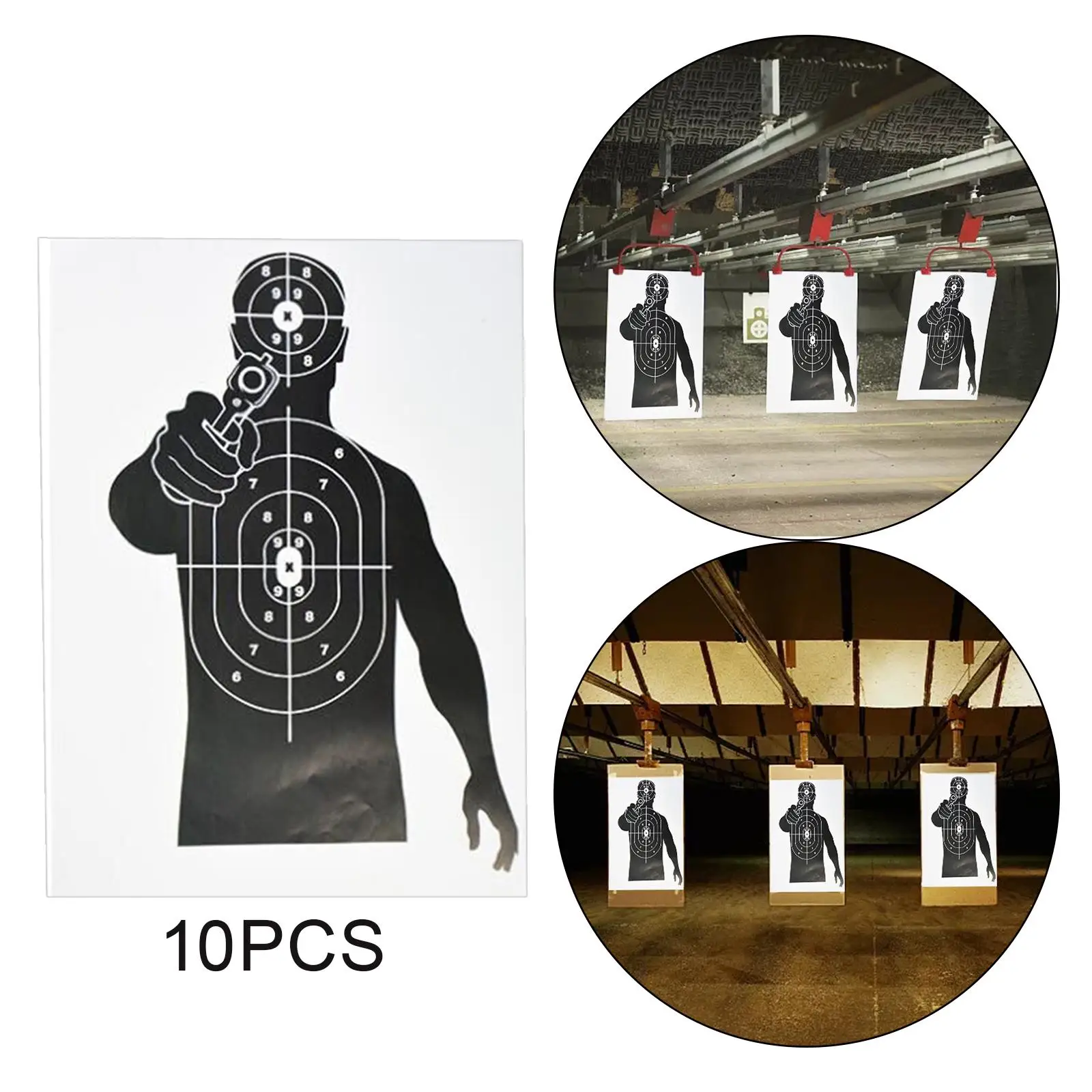 10Pcs Paper Silhouette Targets, for Indoor and Outdoor Shooting, Large 12