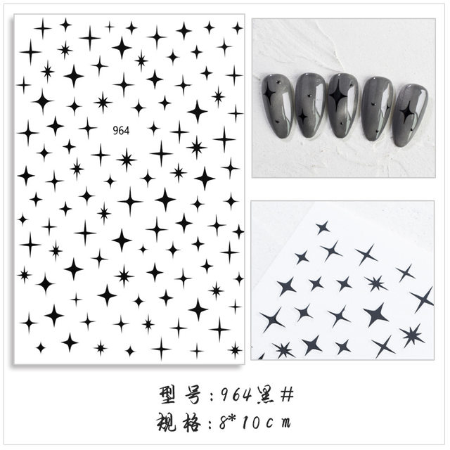 Four Point Stars Mini Vinyl Nails Stickers/airbrush Stencil Sheet