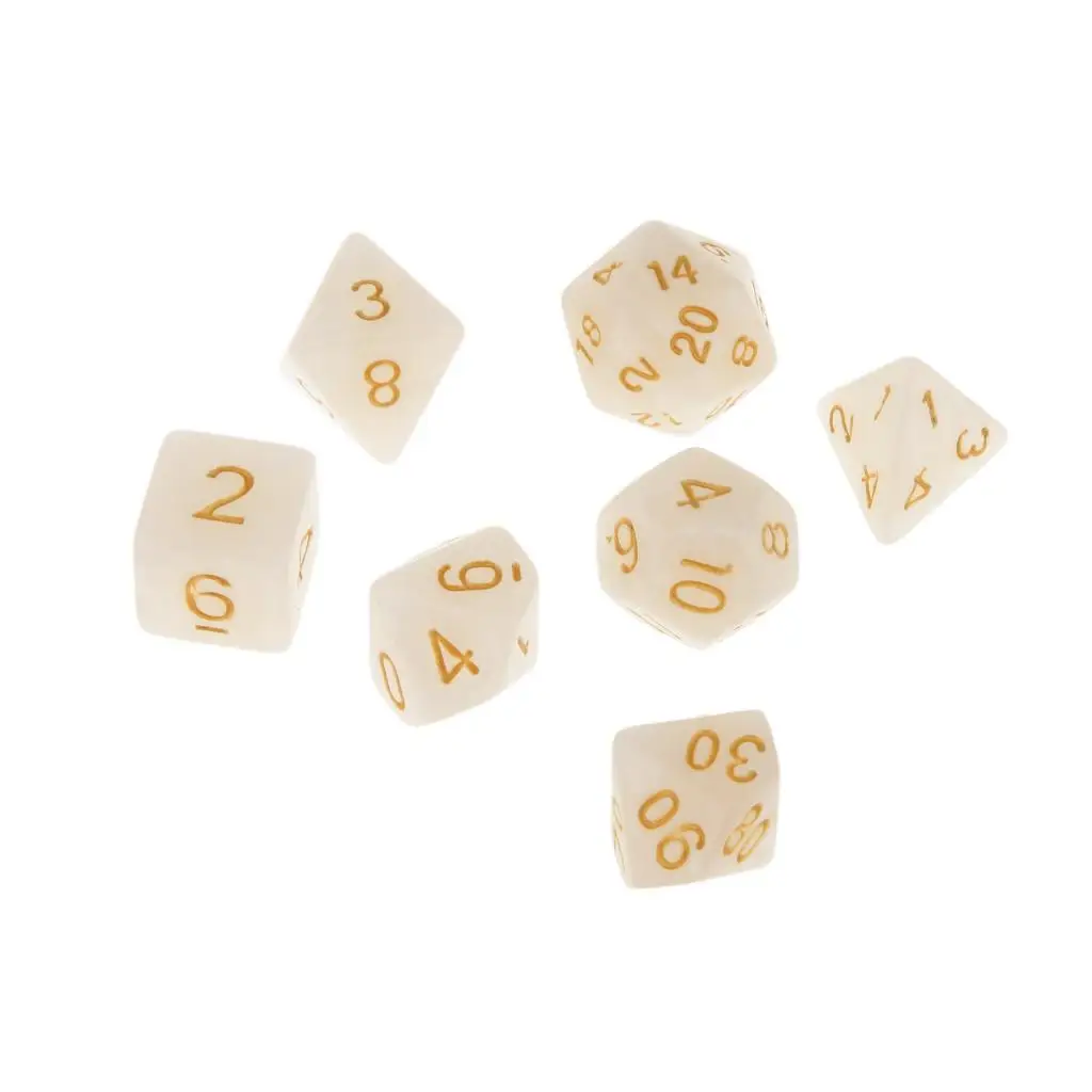 Acrylic  7Die Set (D4/D6/D8/D10/D12/D20) for  & Dragons RPG  Board Game Theme Party Supplies