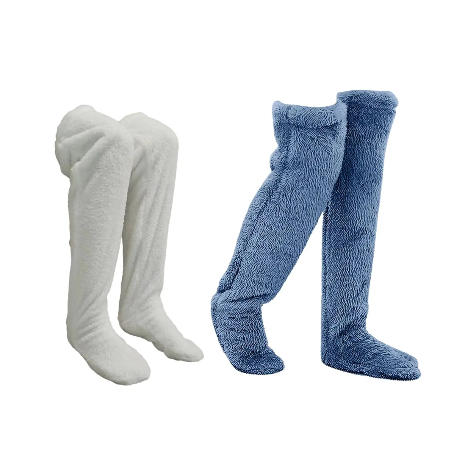 Thigh High Socks Plush Leg Warmers Protector Knee Long Tube Stockings Slipper Stockings over Knee High Fuzzy Socks for Dorm