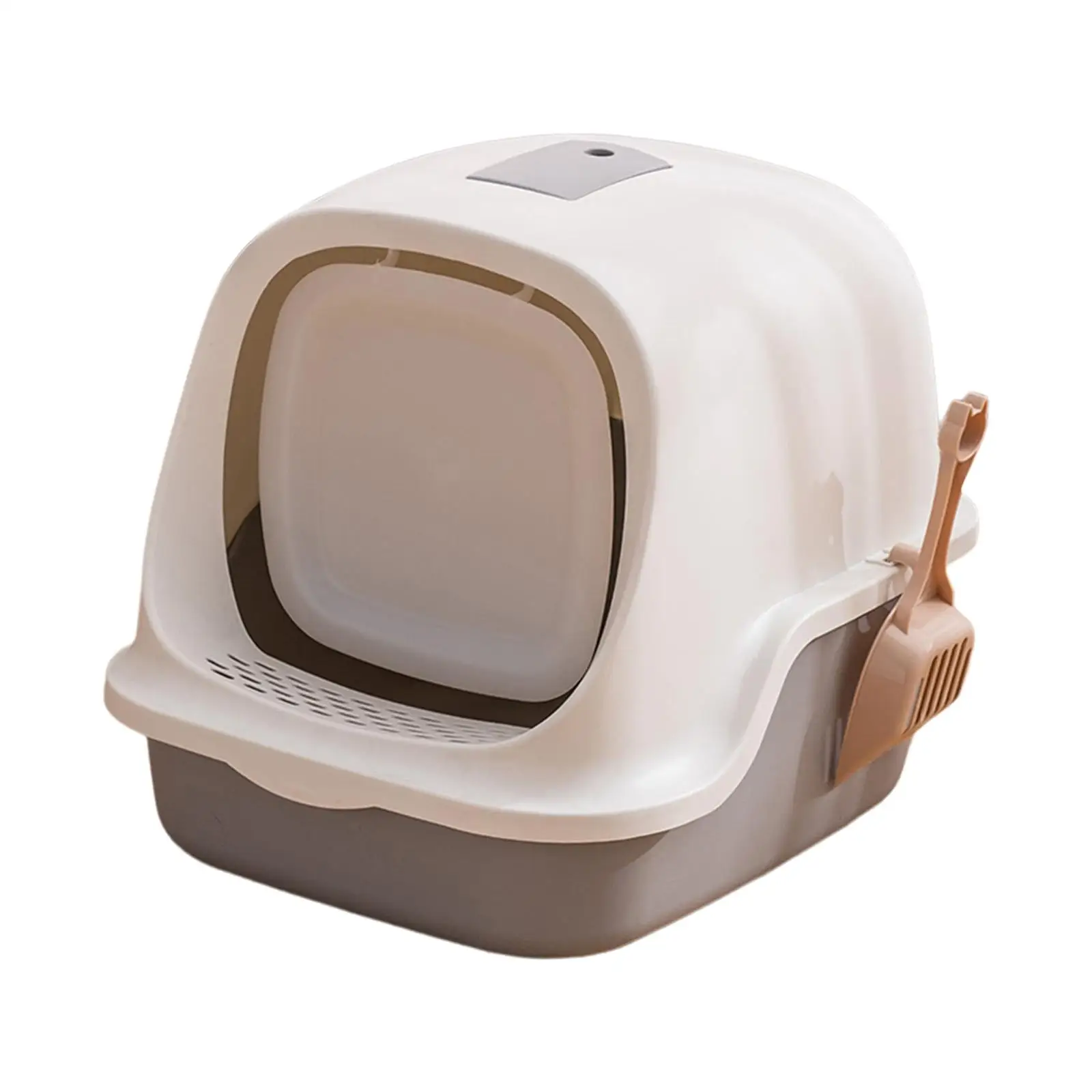 Enclosed Cat Litter Box for Indoor Cats Front Entry Fully Enclosed 90° Flip Hood Splashproof Litter Pan Easily Clean with Scoop