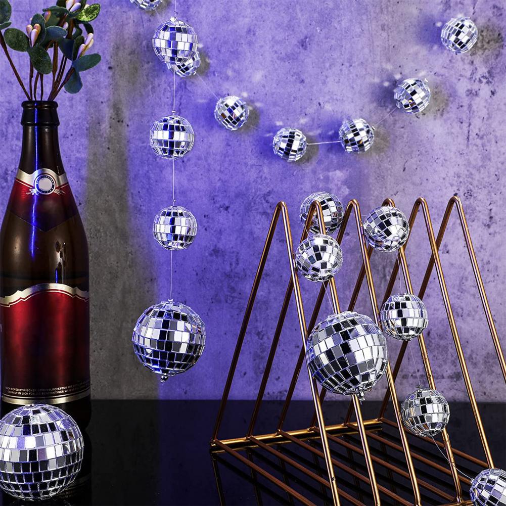 Description Picture 5 of itemDisco Ball Sphere Mirror Surface Dazzling Reflections Disco Ball Pendant String Hanging Disco Ball Ornament Party Supplies