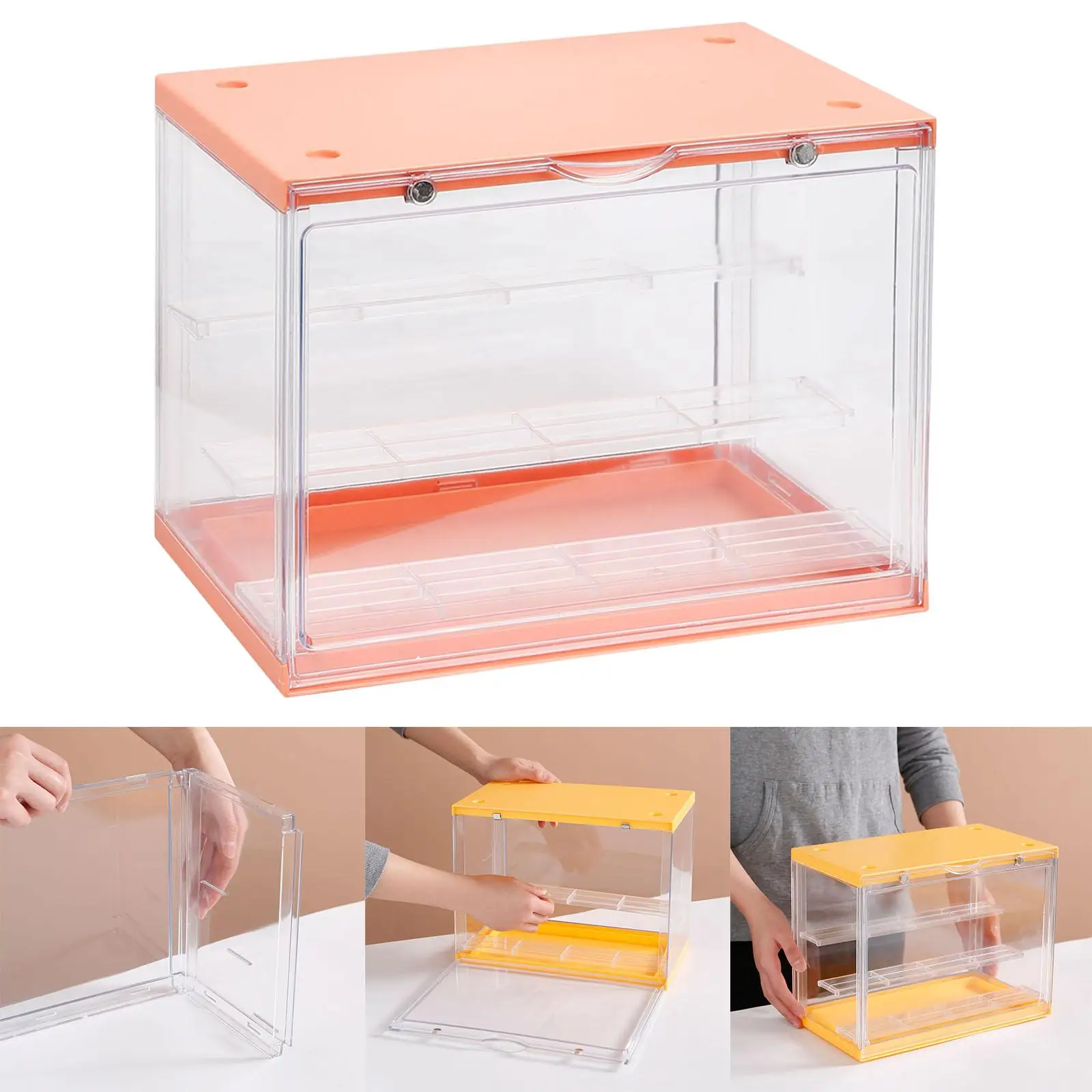 Clear Action Figures Display Case Dustproof Showcase Assembly Organizer