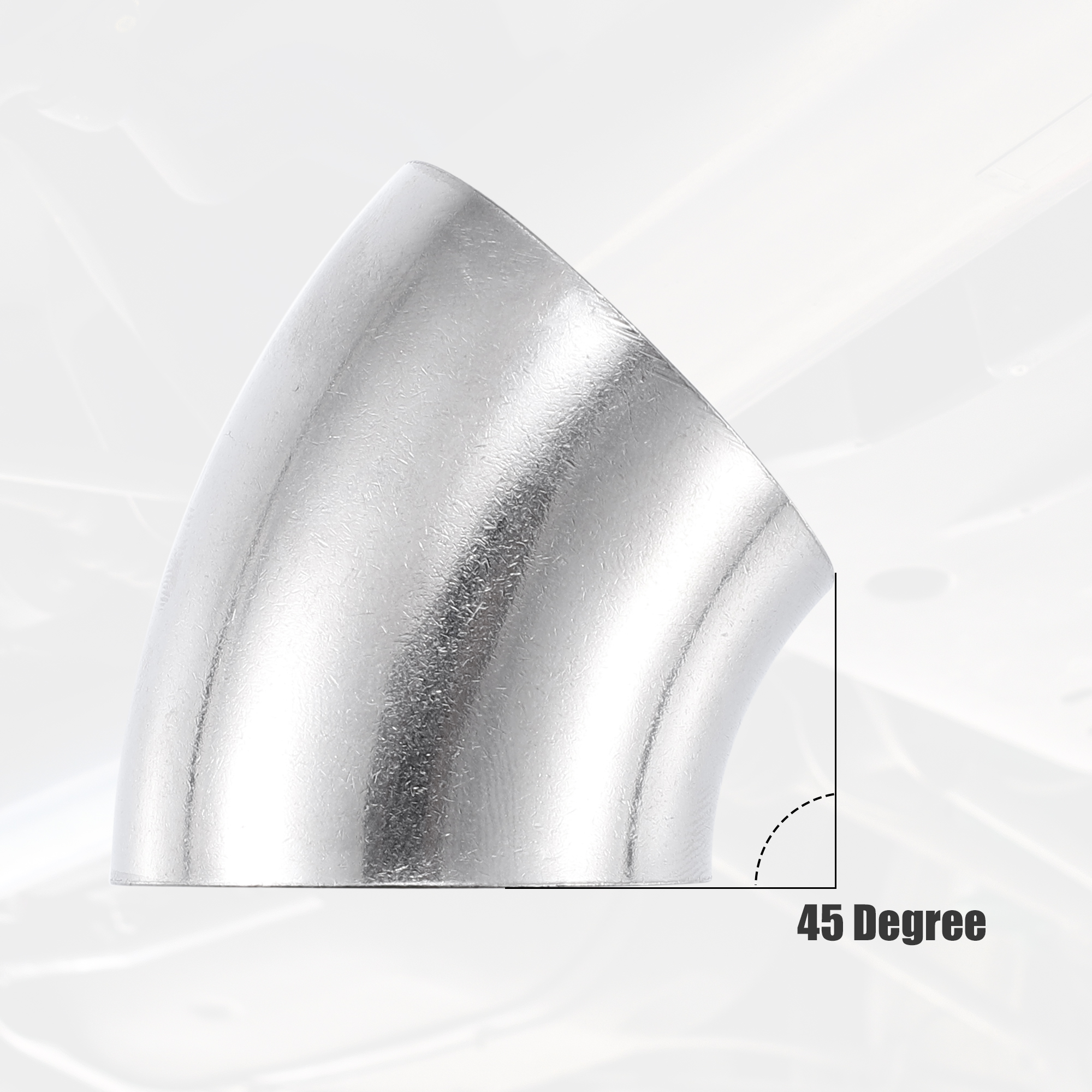 Uxcell od 38mm 51mm 63mm 76mm 89mm 102mm 45 Grad Dorn biege bogen ss304 Edelstahl-Bieger ohr Auspuff krümmer rohr für Auto – Detail 4